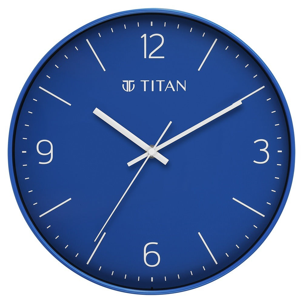 Titan Wall Clock - Blue faced Silent Wall Clock for Modern Homes - Decorative Wall Decor - 30 CM Dial Size Small