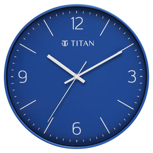 Titan Wall Clock - Blue faced Silent Wall Clock for Modern Homes - Decorative Wall Decor - 30 CM Dial Size Small