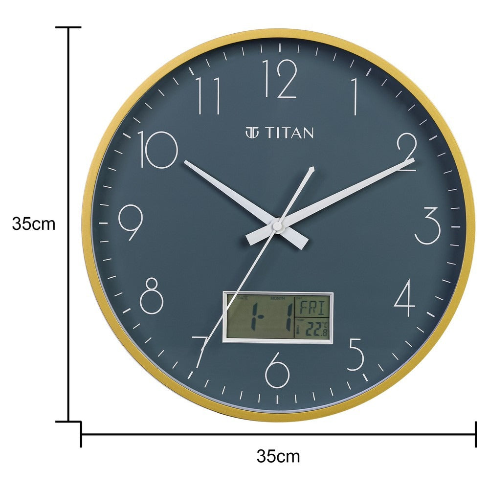 Titan Contemporary Ana-Digi Wall Clock with Thermometer