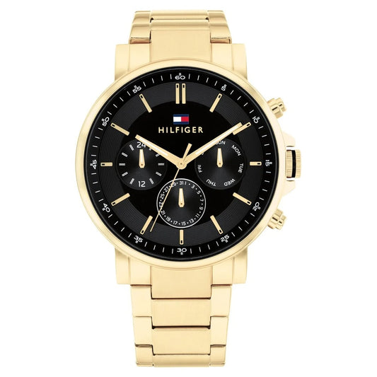 Tommy Hilfiger Multifunction Black Stainless Steel Strap for Men