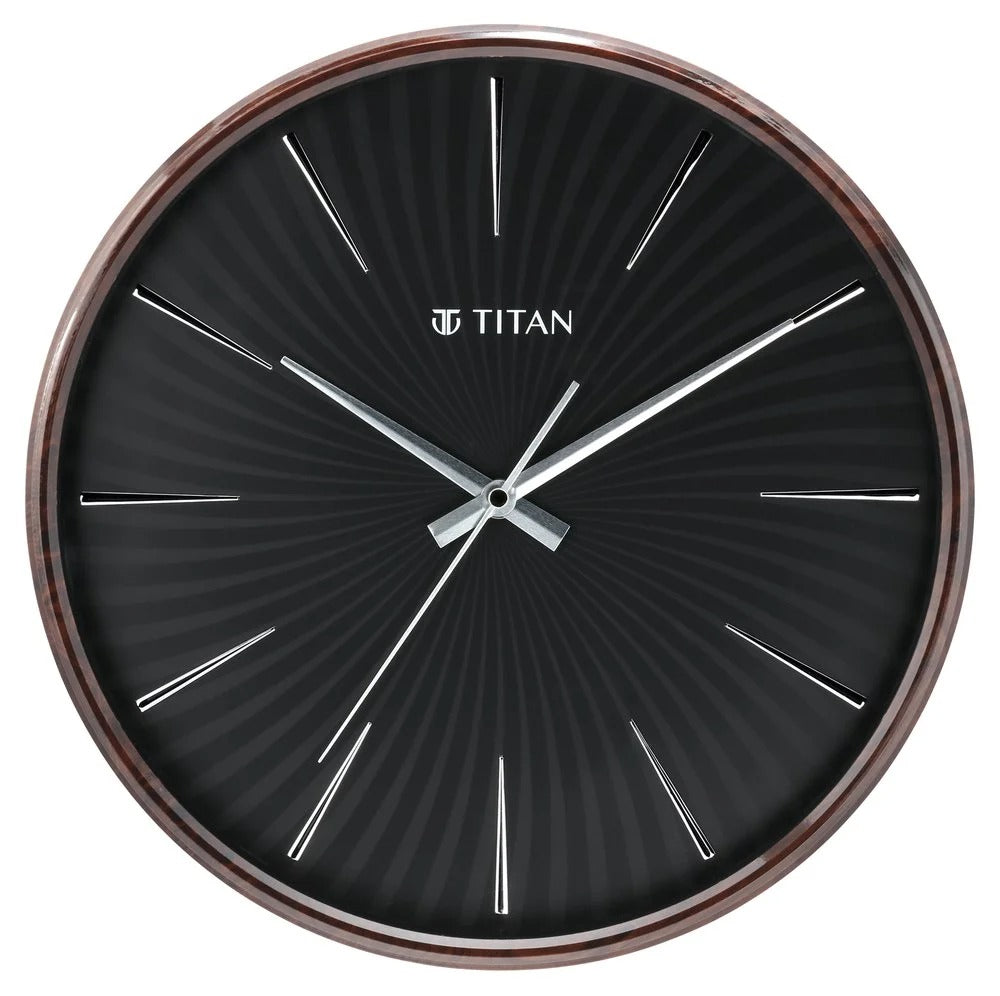 Titan Contemporary Black Wall Clock with Domed Glass - 27 cm x 27 cm (Small)