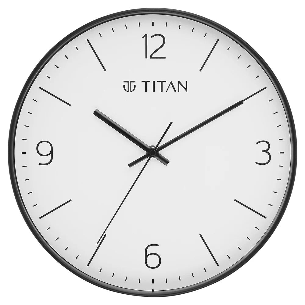 Titan Wall Clock - White faced Silent Wall Clock for Modern Homes - Decorative Wall Decor - 30 CM Dial Size Small