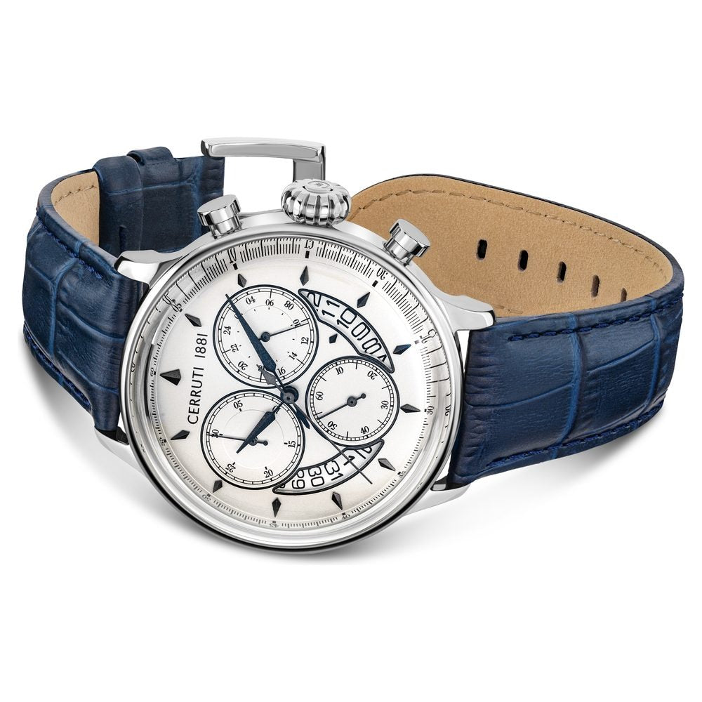Cerruti 1881 White Dial Leather Strap Watch for Men