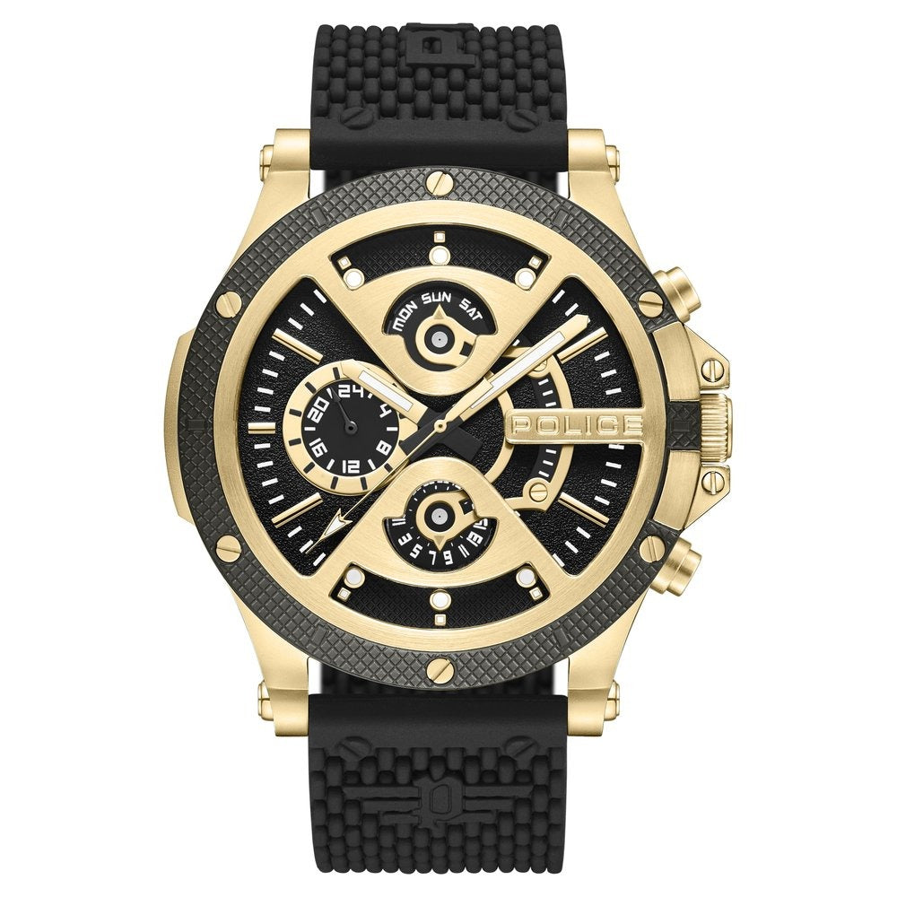 Police Men's Surigao KL Rahul Edition Goldtone and Silicone Strap Watch