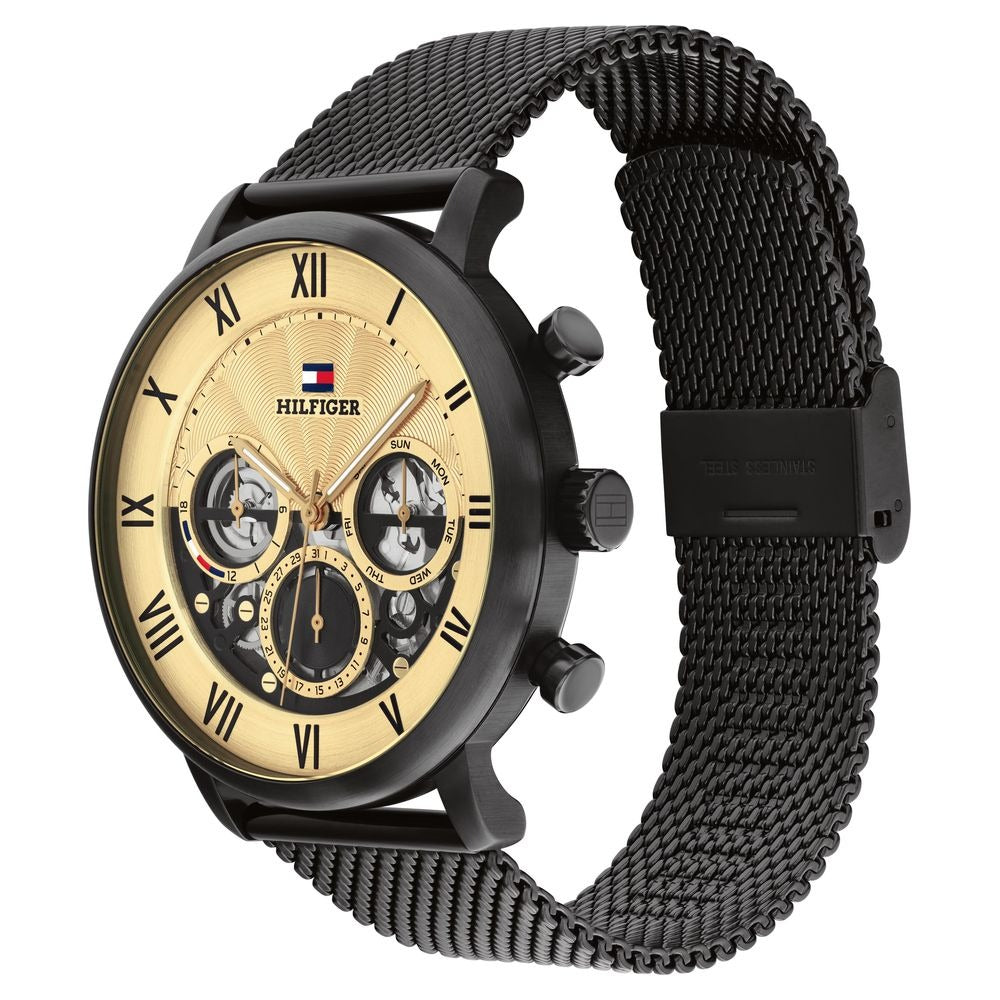 Tommy Hilfiger Quartz Multifunction Golden dial Stainless Steel Strap Watch for Men