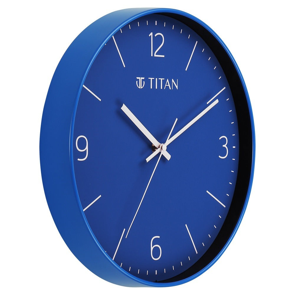 Titan Wall Clock - Blue faced Silent Wall Clock for Modern Homes - Decorative Wall Decor - 30 CM Dial Size Small
