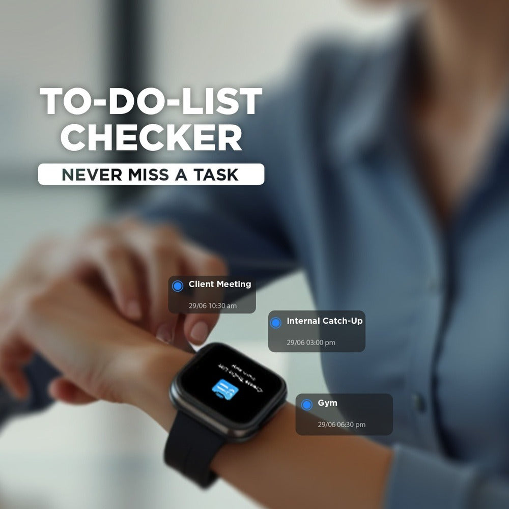 Fastrack VOX Neo Smartwatch 4.8CM Ultra Vu Display, Offline Voice Commands, Functional Crown, To-Do List, Games