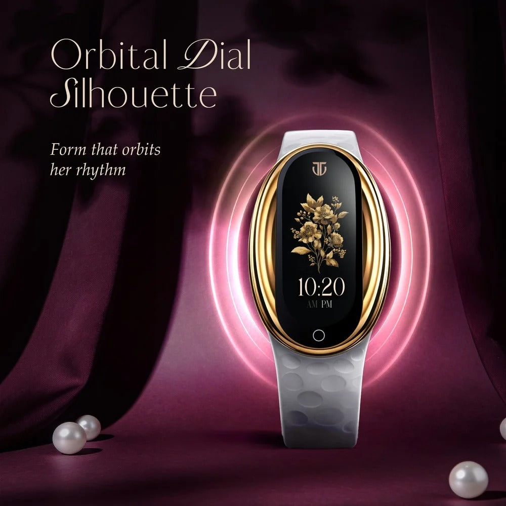 Titan Orbis Women Smartwatch with 1.62" AMOLED Display, Luna Wellness, UV/ AQI Index, Animated Watch faces, QR Hub