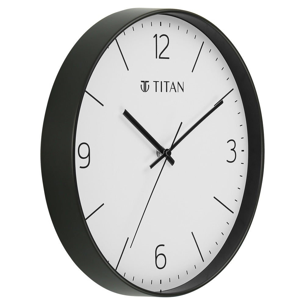 Titan Wall Clock - White faced Silent Wall Clock for Modern Homes - Decorative Wall Decor - 30 CM Dial Size Small
