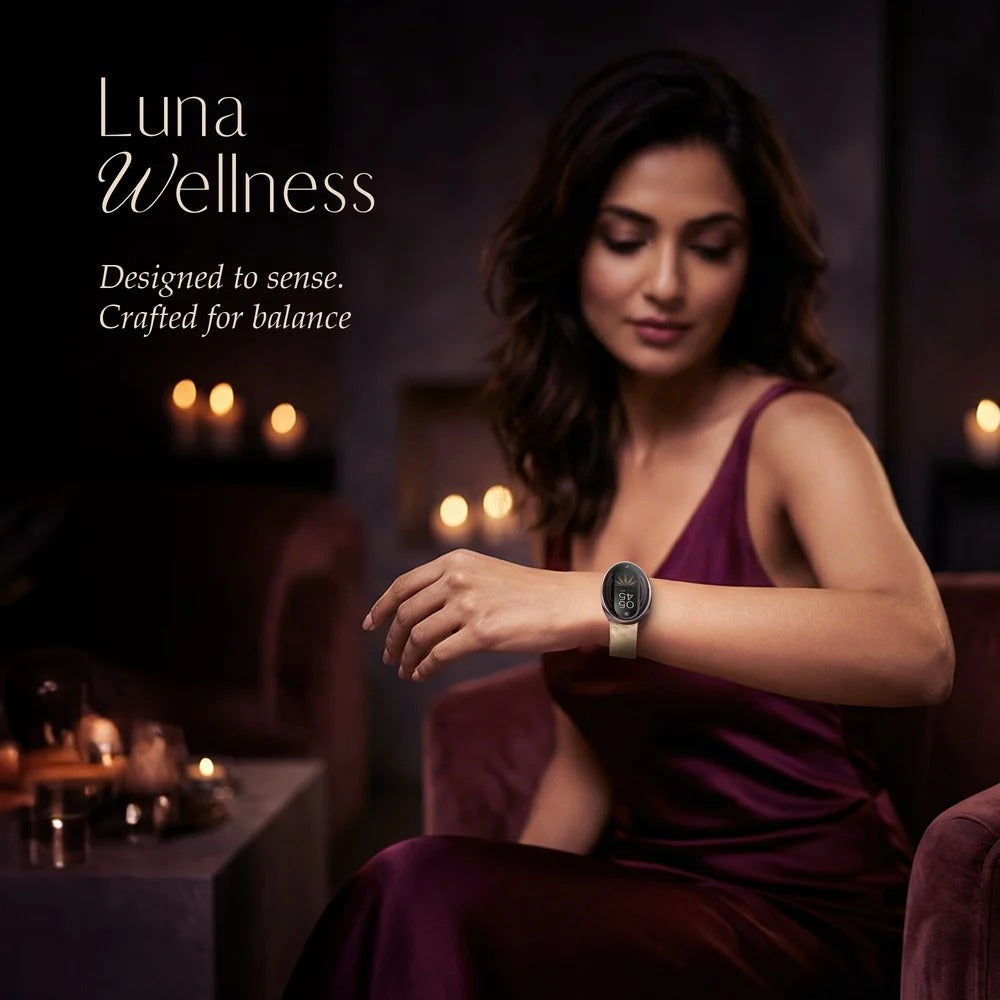 Titan Orbis Women Smartwatch with 1.62" AMOLED Display, Luna Wellness, UV/ AQI Index, Animated Watch faces, QR Hub