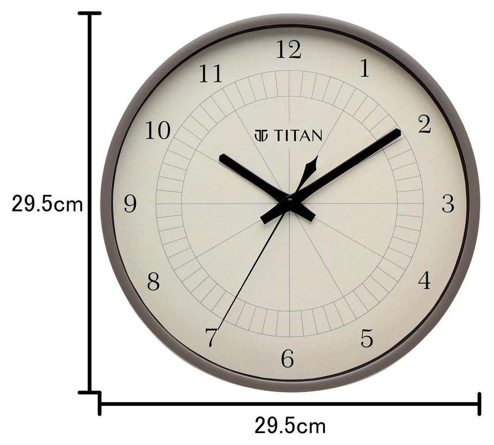 Titan Classic Wall Clock Quartz Analog Grey Dial Wall Clock