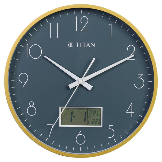 Titan Contemporary Ana-Digi Wall Clock with Thermometer