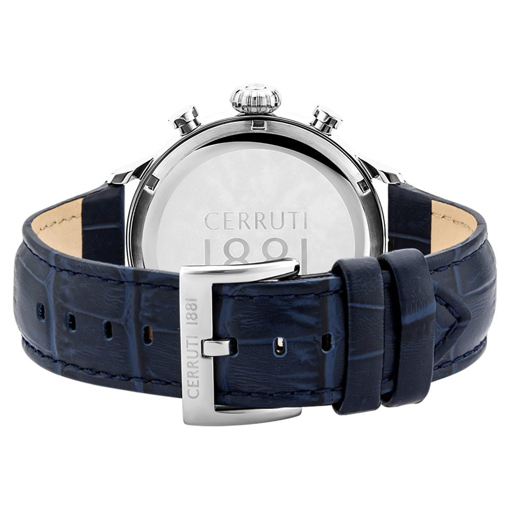 Cerruti 1881 White Dial Leather Strap Watch for Men