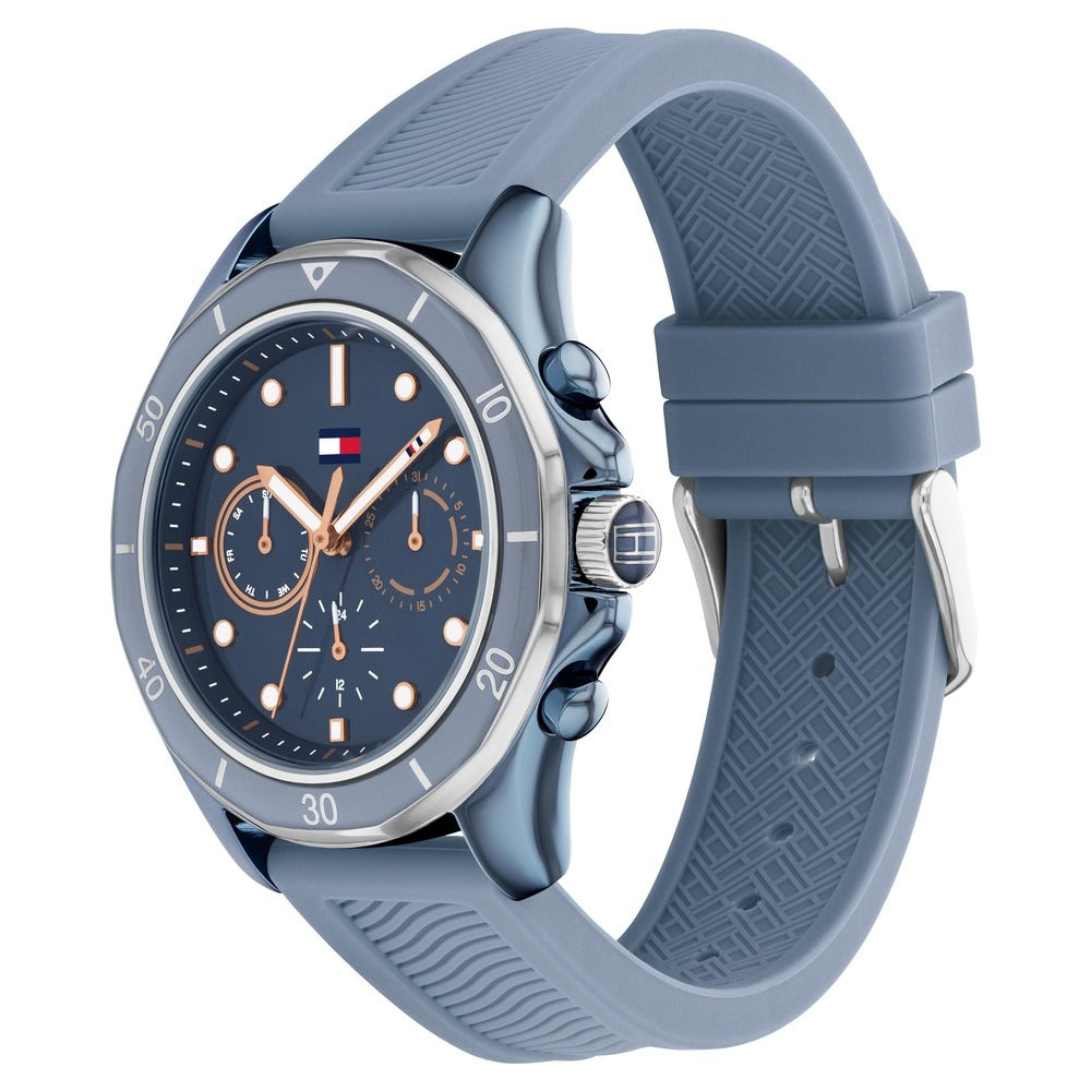 Tommy Hilfiger Blue Dial Blue Silicone Strap Watch for Women