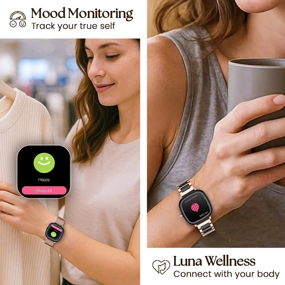 Titan AiRA Women Smartwatch 1.70" inch AMOLED Display, AI Chat, Functional Crown, 24/7 Health Suite, HRM, Luna Wellness.