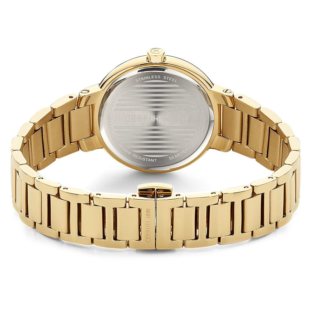 Cerruti 1881 Quartz Multifunction Red Dial Stainless Steel Strap Watch for Women