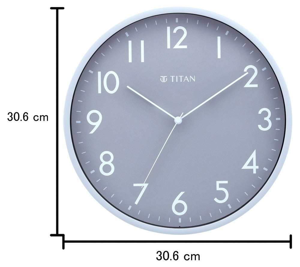 Titan Silent Sophistication: Grey Clock with Striking Contrast