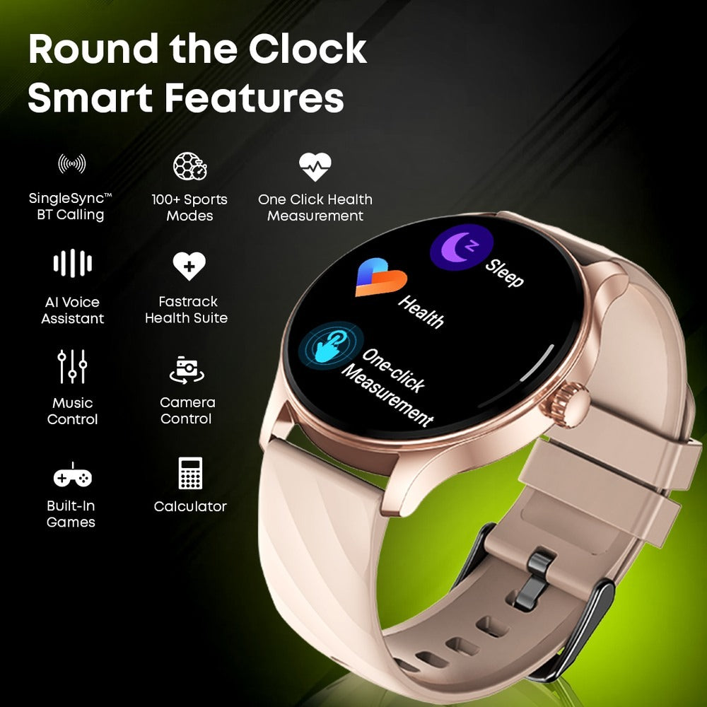 Fastrack Jupiter R1 With 3.50 cm, 100+ Sports Mode, IP68, Calculator, AI Voice Assistant, Fashion Smartwatch
