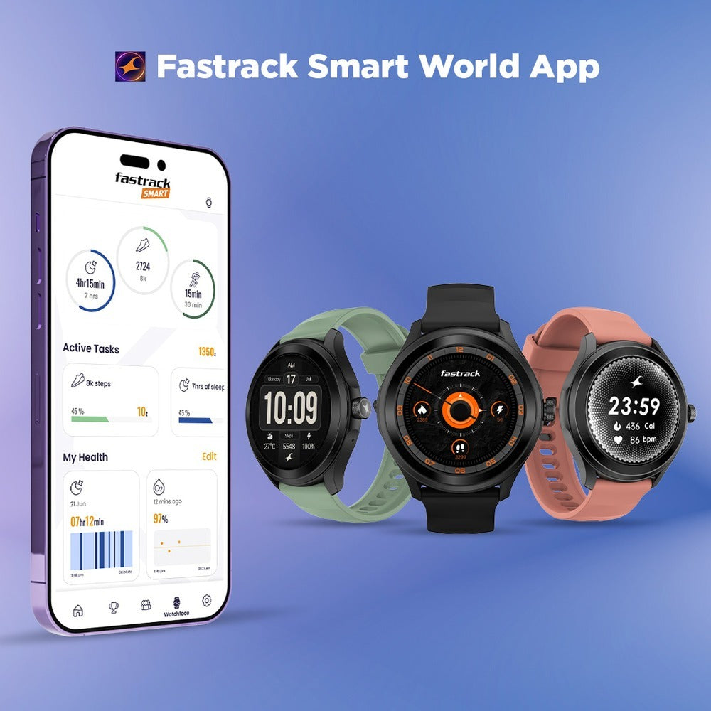 Fastrack VOX Pro Smartwatch 3.5CM Ultra Vu Display, Offline Voice Commands, Functional Crown,Multiple Menu Styles