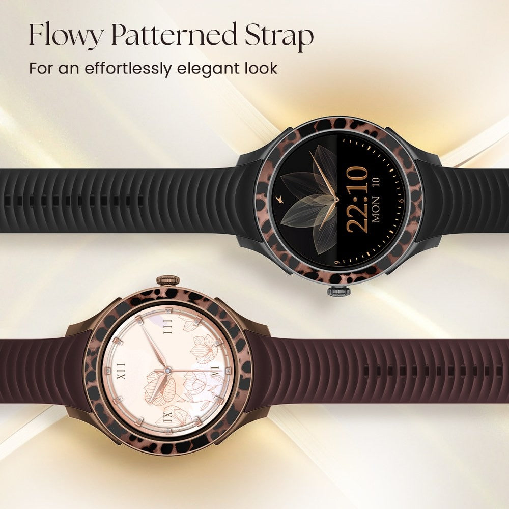 Fastrack Ella Women Smartwatch with 1.2" inch AMOLED Display, Patterned Bezel , AI Watchface & AI Chat, Functional Crown