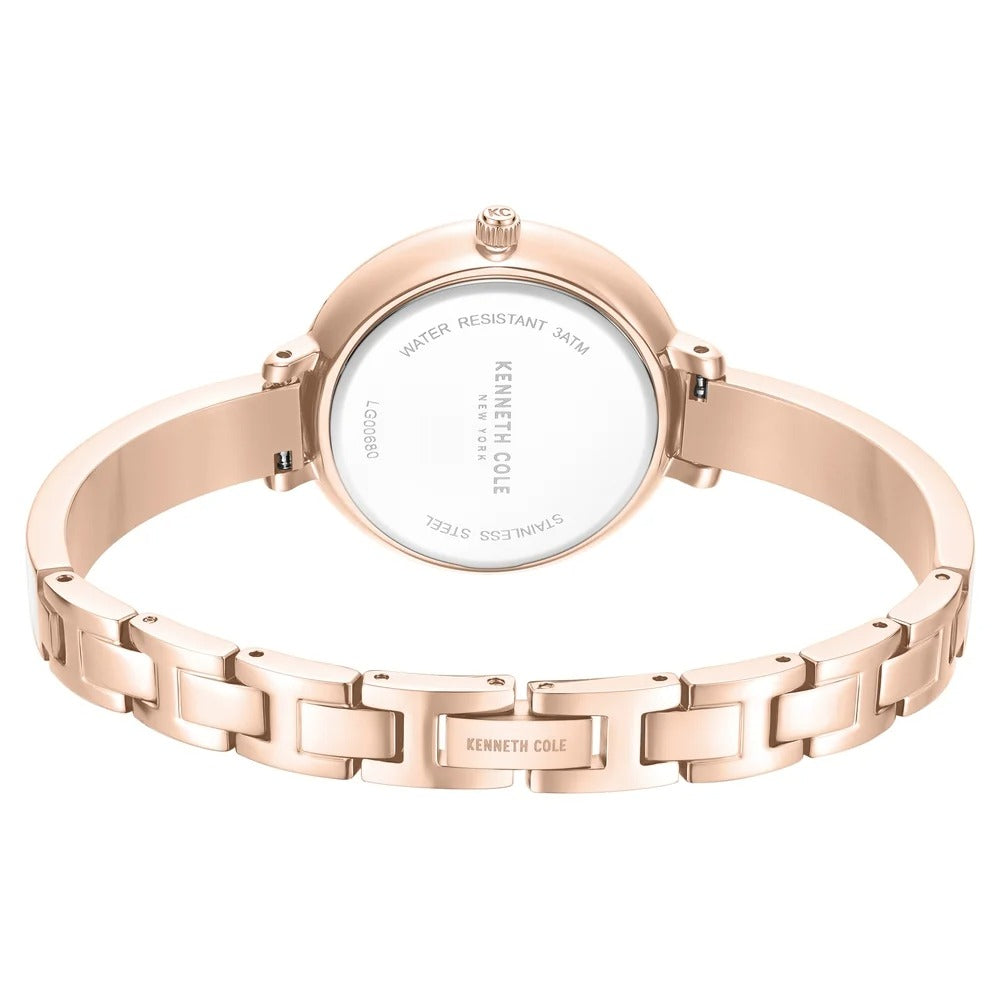 Kenneth Cole Quartz Analog White Dial Rose Gold Colour Stainless Steel Strap Watch For Women