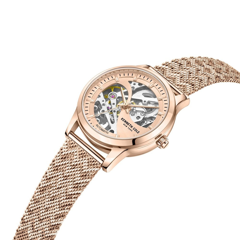 Kenneth Cole Automatic Analog Rose Gold dial Metal Strap Watch for Women