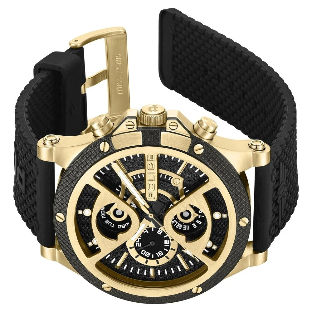 Police Men's Surigao KL Rahul Edition Goldtone and Silicone Strap Watch