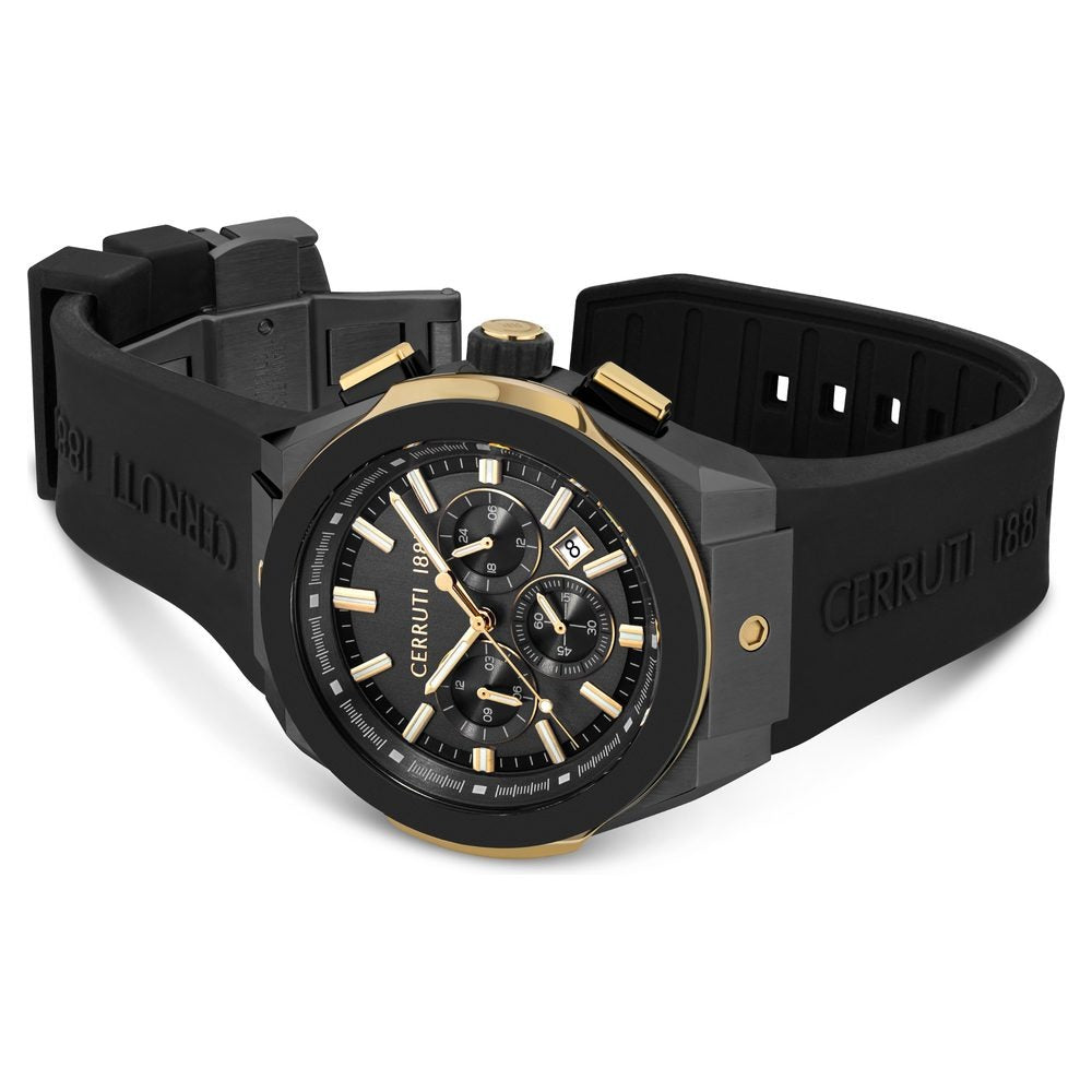 Cerruti 1881 Black Dial Silicone Strap Watch for Men