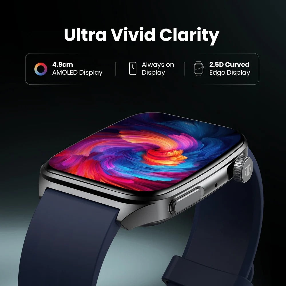 Titan Smart 4.0 Smartwatch with 1.93" AMOLED Display, Infinite AI Watch Faces, Smart Hydration, QR Hub HRM, SpO2