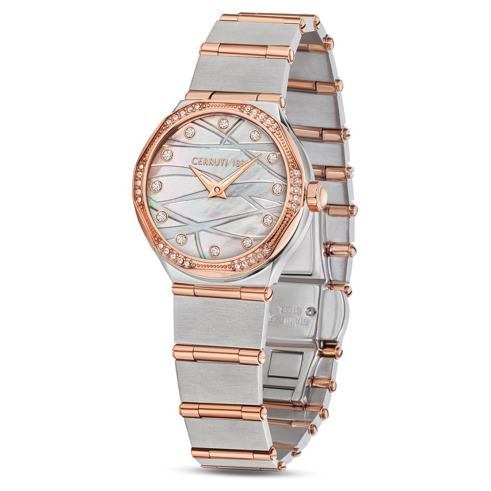 Cerruti 1881 Quartz Analog Mother of Pearl Dial Stainless Steel Strap Watch for Women