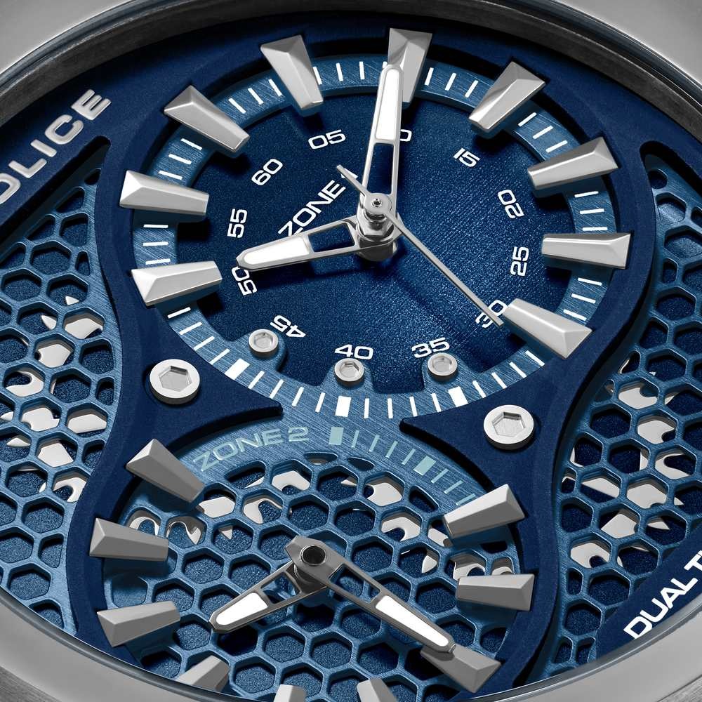 Police Quartz Analog Black Dial Blue Colour Silicone Strap Watch For Men