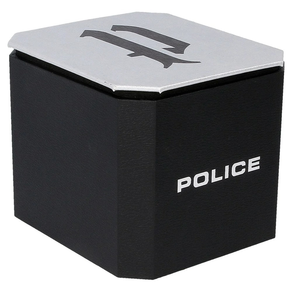 Police Multifunction Black Dial Silver Metal Strap Watch For Men