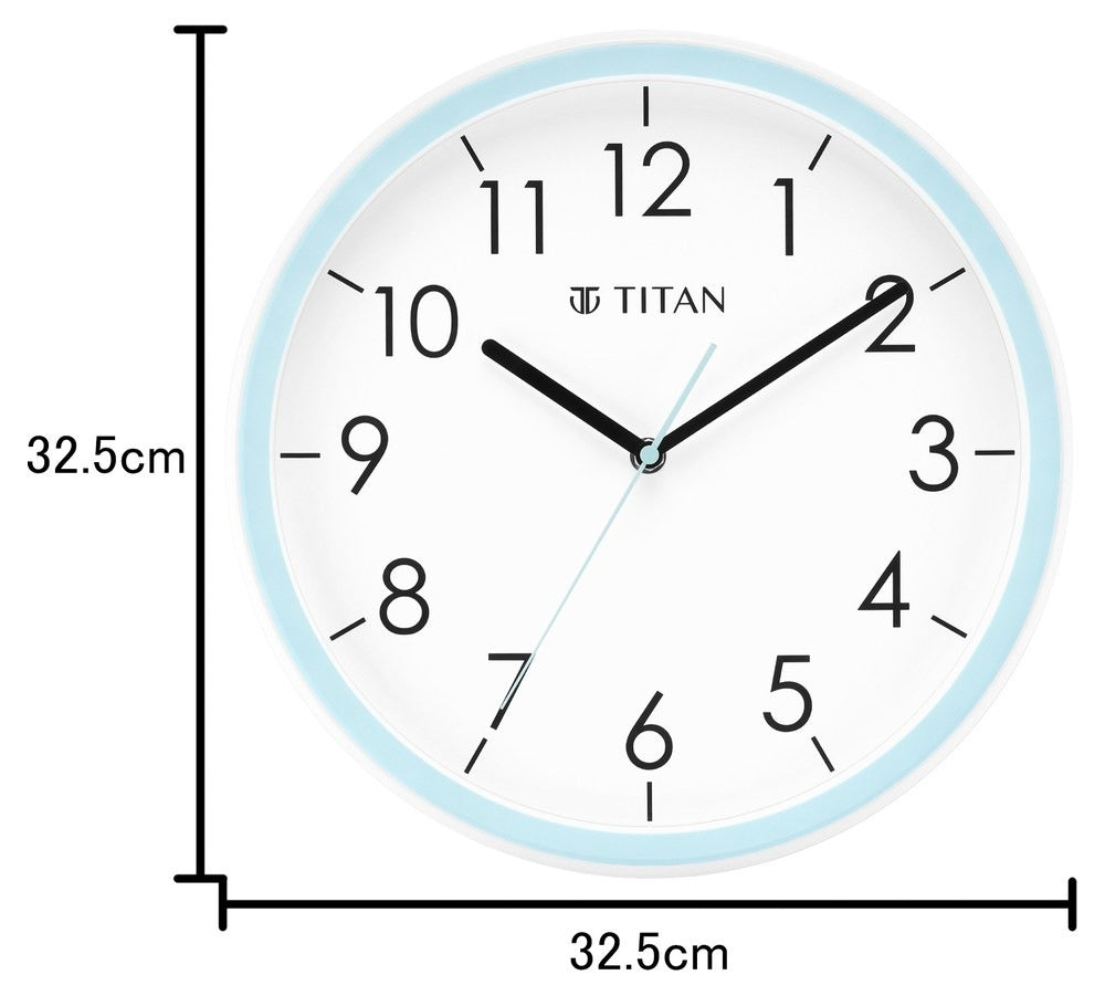 Titan Contemporary White Dial Blue Color Silent Sweep Technology - 32.5 cm x 32.5 cm (Medium)