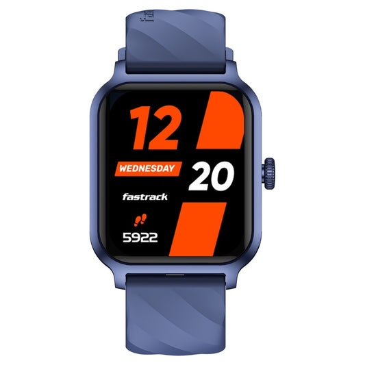 Fastrack Rave FX2 with 4.64 cm UltraVU HD Display, SingleSync BT Calling, Functional Crown with Blue Strap