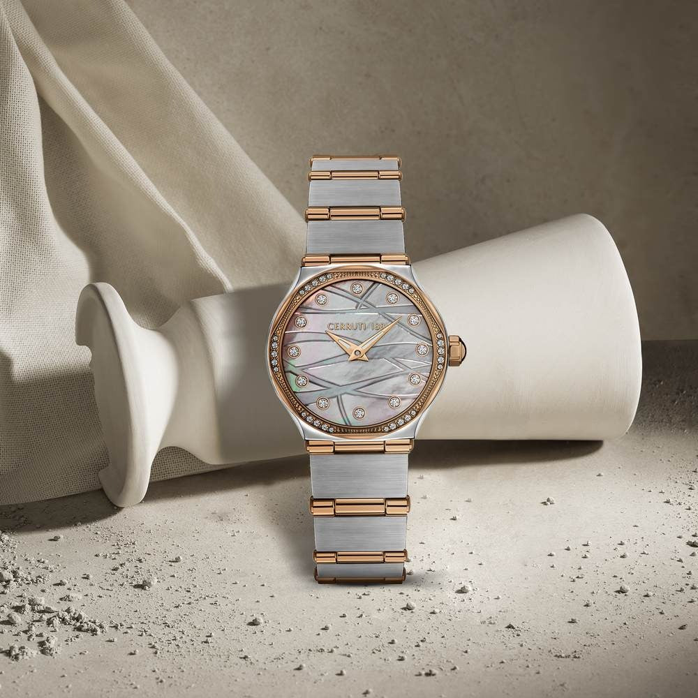 Cerruti 1881 Quartz Analog Mother of Pearl Dial Stainless Steel Strap Watch for Women