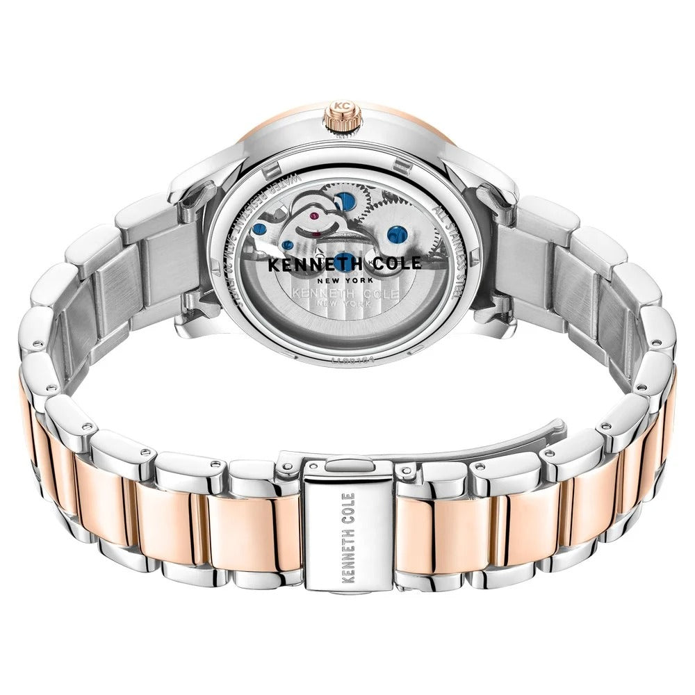 Kenneth Cole Automatic Rose Gold Dial Stainless Steel Strap Watch for Women