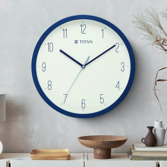 Titan Contemporary Colours Wall Clock - Blue 32 cm x 32 cm (Medium)