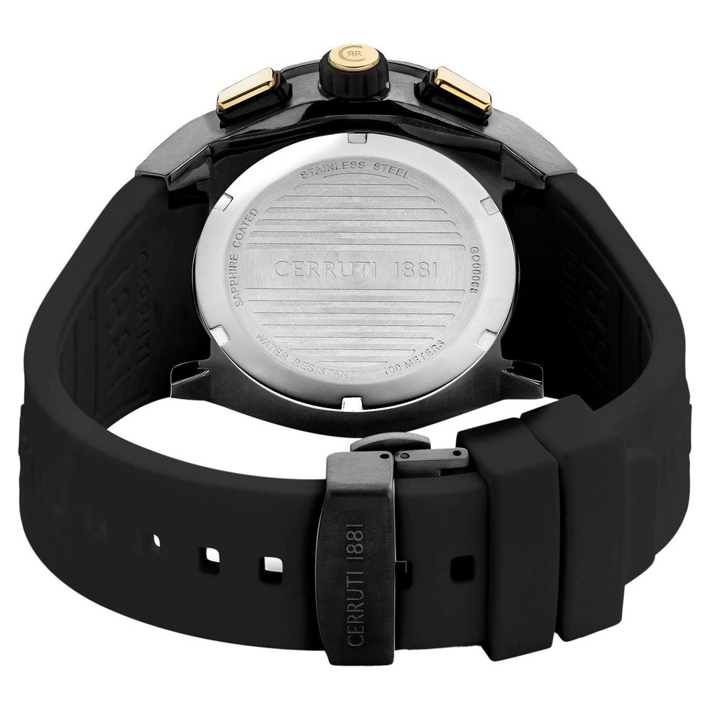 Cerruti 1881 Black Dial Silicone Strap Watch for Men