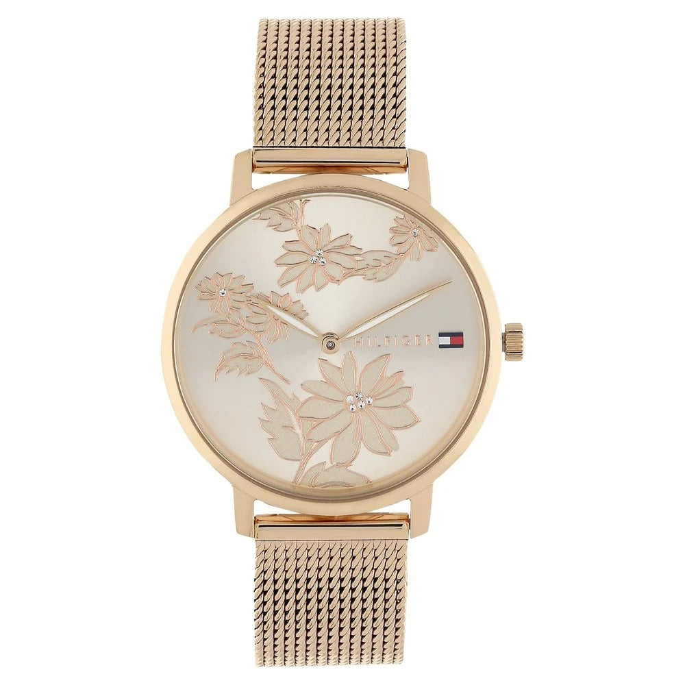 Tommy Hilfiger Quartz Analog Rose Gold Dial Stainless Steel Strap Watch for Women