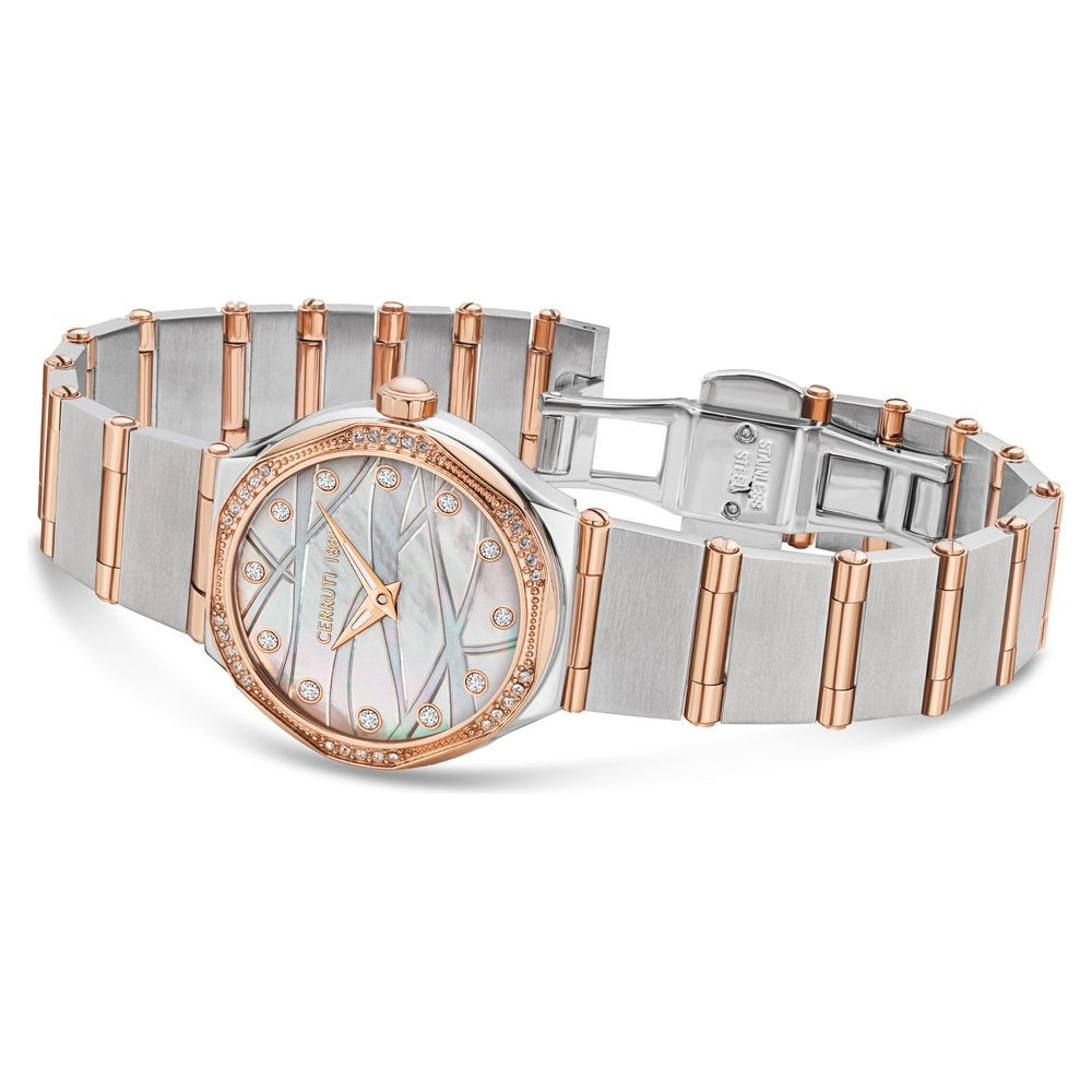 Cerruti 1881 Quartz Analog Mother of Pearl Dial Stainless Steel Strap Watch for Women