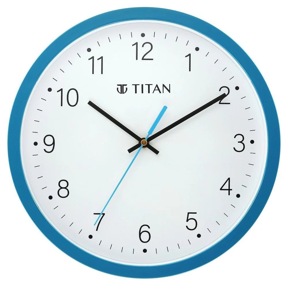 Titan Classic Quartz Analog Blue Dial Wall Clock With Silent Sweep Technology