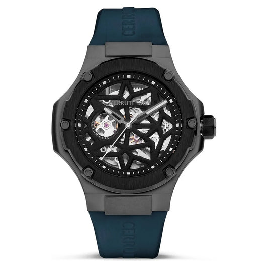 Cerruti 1881 Black Dial Silicone Strap Watch for Men