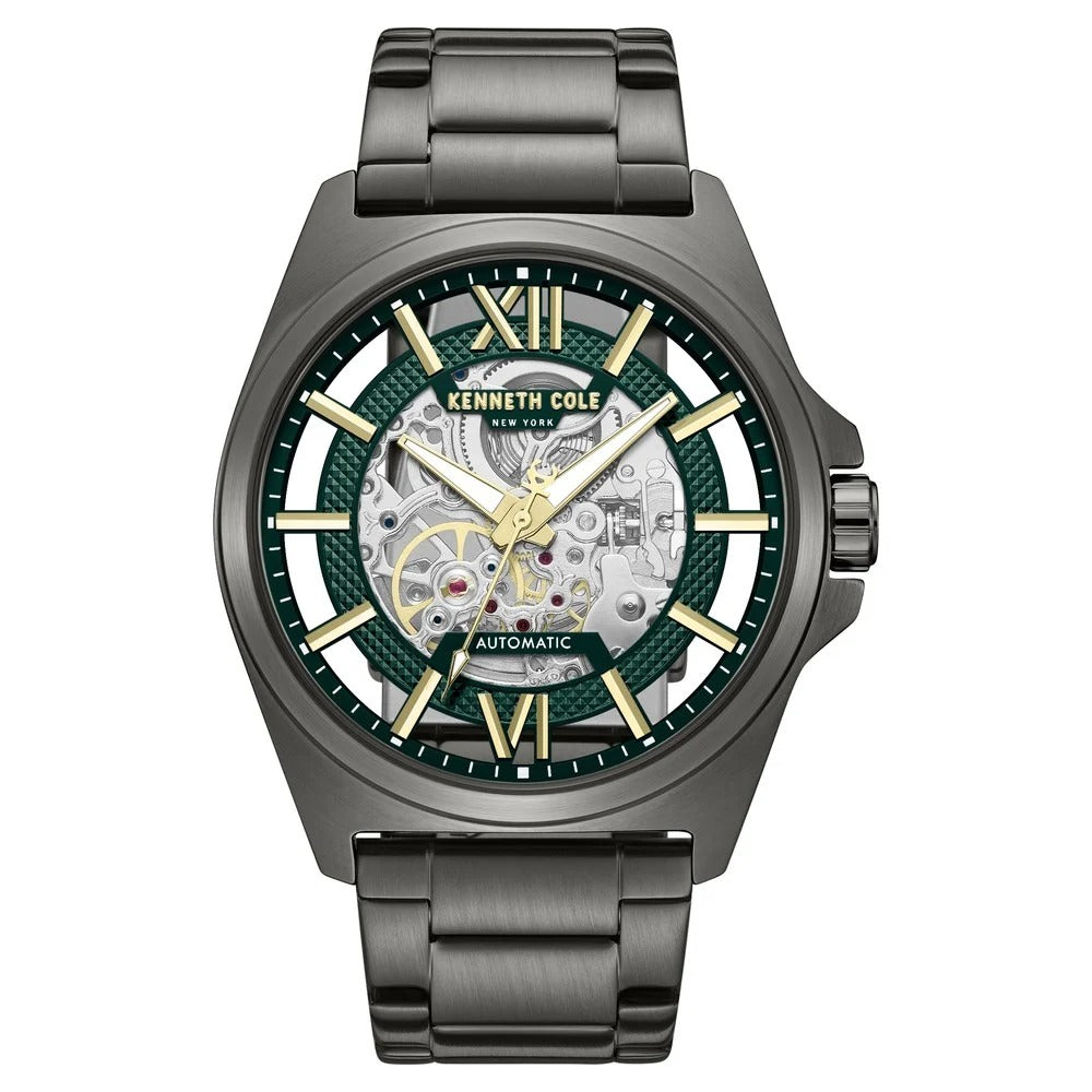 Kenneth Cole Automatic With Self Winding Automatic With Self Winding Green Dial Stainless Steel Strap Watch For Men
