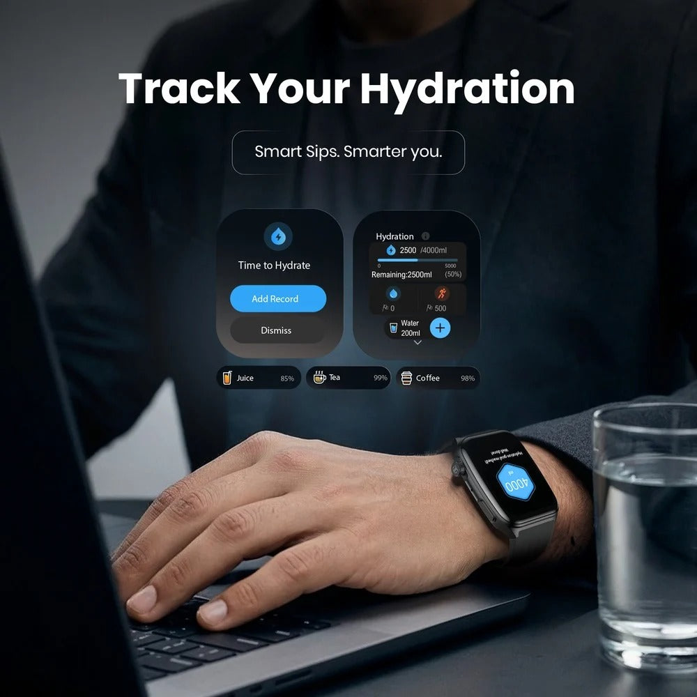 Titan Smart 4.0 Smartwatch with 1.93" AMOLED Display, Infinite AI Watch Faces, Smart Hydration, QR Hub HRM, SpO2