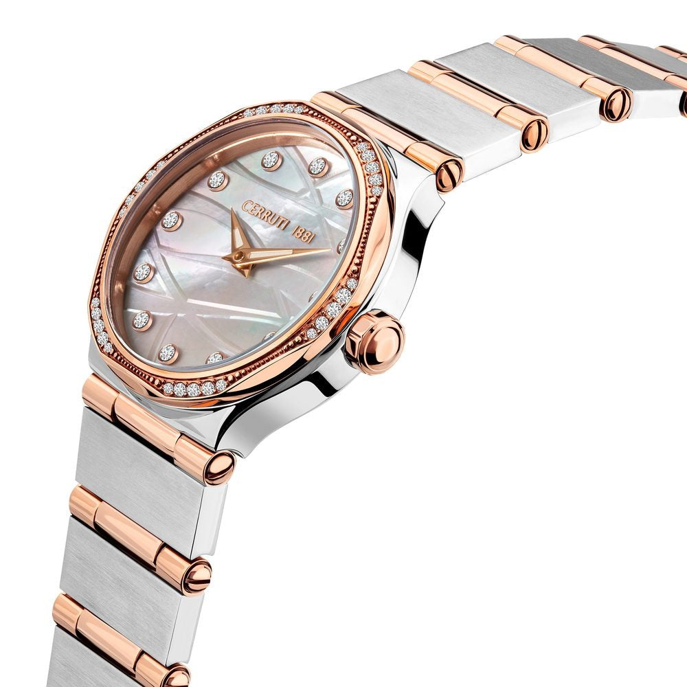 Cerruti 1881 Quartz Analog Mother of Pearl Dial Stainless Steel Strap Watch for Women