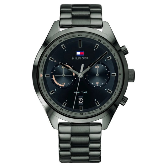 Tommy Hilfiger Quartz Multifunction Black Dial Stainless Steel Strap Watch for Men