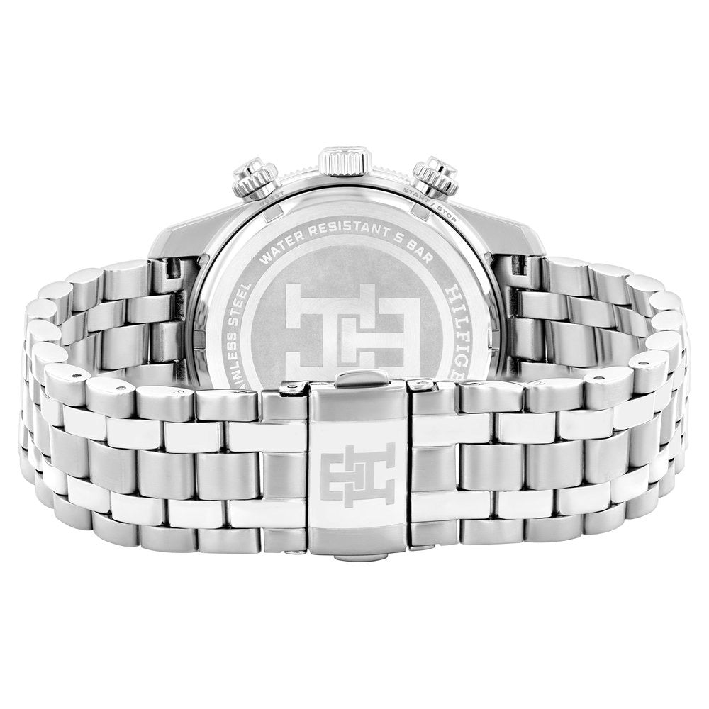Tommy Hilfiger Chronograph White Dial Silver Color Stainless Steel Strap Watch For Men