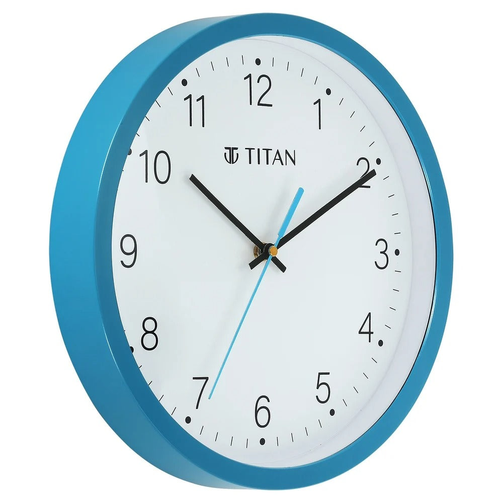 Titan Classic Quartz Analog Blue Dial Wall Clock With Silent Sweep Technology