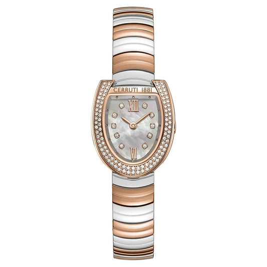 Cerruti 1881 Quartz Analog Mother of Pearl Dial Golden Stainless Steel Strap Watch For Women
