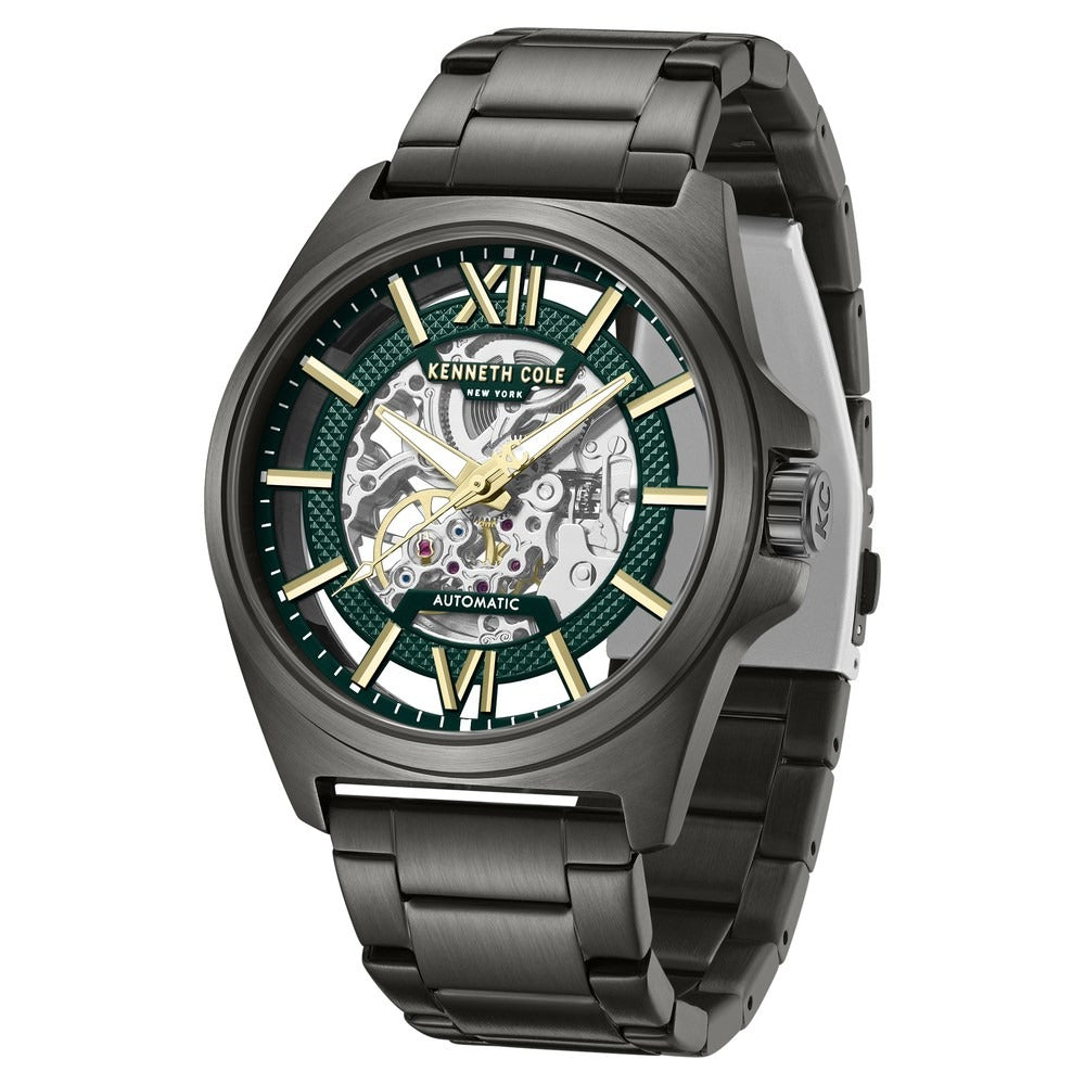 Kenneth Cole Automatic With Self Winding Automatic With Self Winding Green Dial Stainless Steel Strap Watch For Men